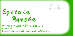 szilvia martha business card