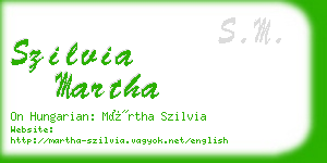 szilvia martha business card